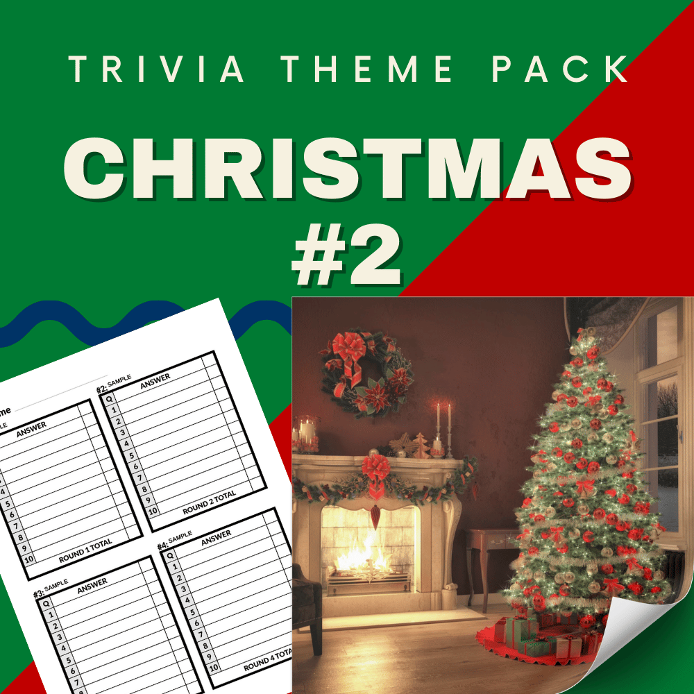 Christmas #2 Trivia Night Theme Pack – The sequel to our bestselling Christmas trivia game, featuring all-new Christmas trivia questions and answers PDF for holiday fun.