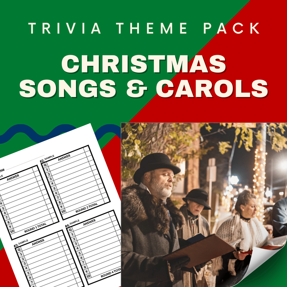 Christmas Songs and Carols Trivia Night Theme Pack – A fun Christmas trivia game about classic carols, chart-topping holiday hits, and festive melodies.